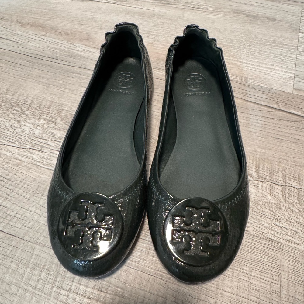 Tory Burch Black Leather Flats